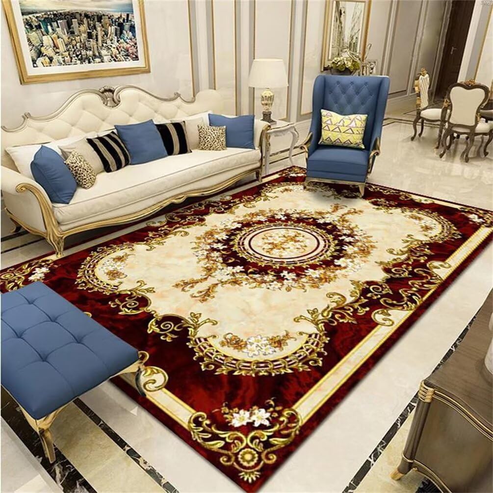 Tapis de salon insonorisant 170x240 contre les bruits de pas floral