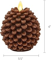 Vista 41 de Luminara Pinecone - Velas sin llama, con acabado marrón tiza, figuras de cono de pino, velas LED sin perfume, funcionan con pilas, con temporizador