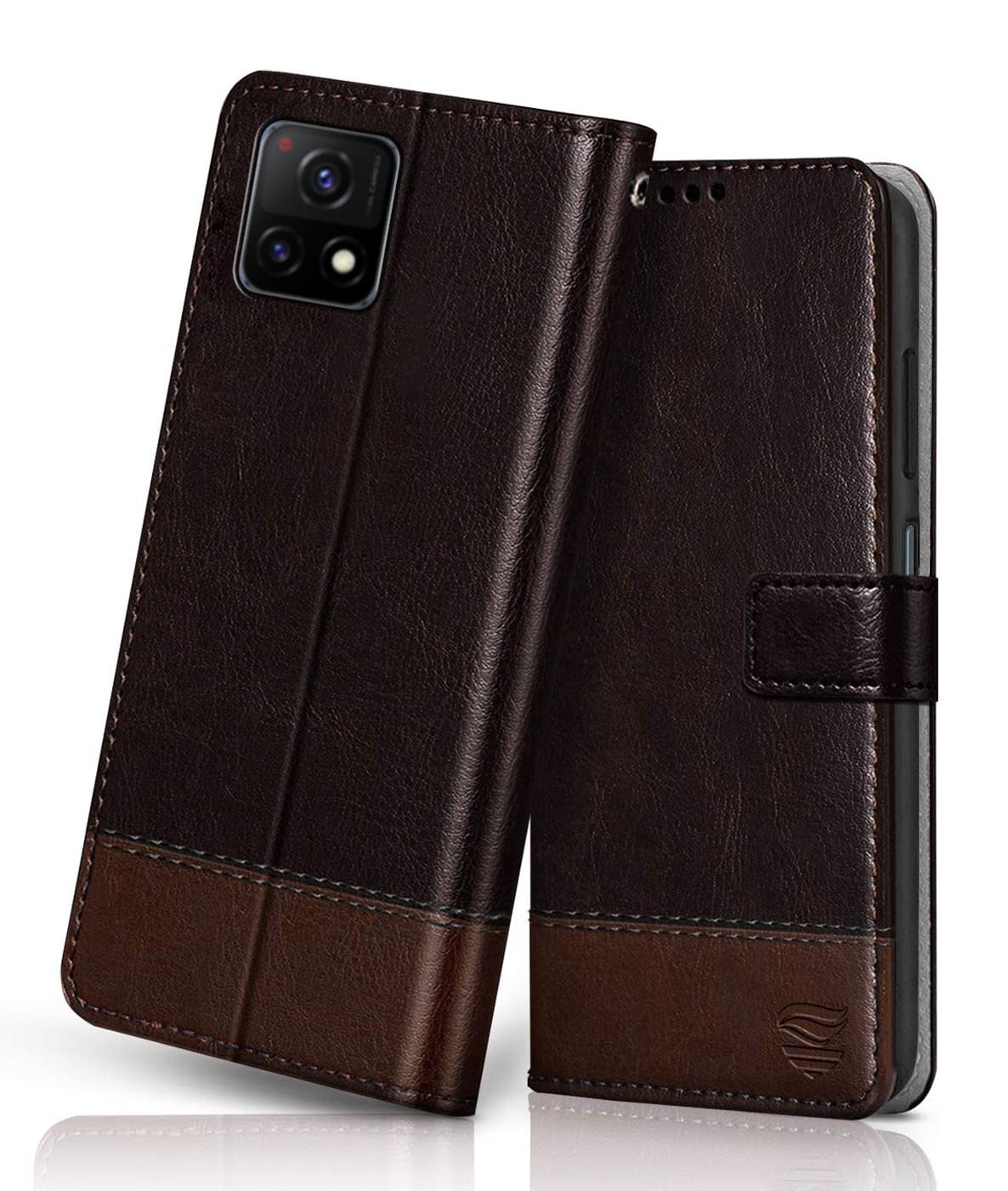 FLIPPED Vegan Leather Flip Case Back Cover for Vivo Y72 5G | Y31s (Flexible, Shock Proof | Hand Stitched Leather Finish | Card Pockets Wallet & Stand | Coffee with Brown) (B09J3RXTCT) Amazon Price History, Amazon Price Tracker