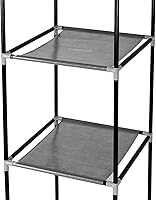 Vista 168 de 67" Portable Wardrobe Closet, Wardrobe Closet for Hanging Clothes with 2 Hanging Rods, 12 Clothes Storage Organizer Shelves, Non-Woven Fabric Grey