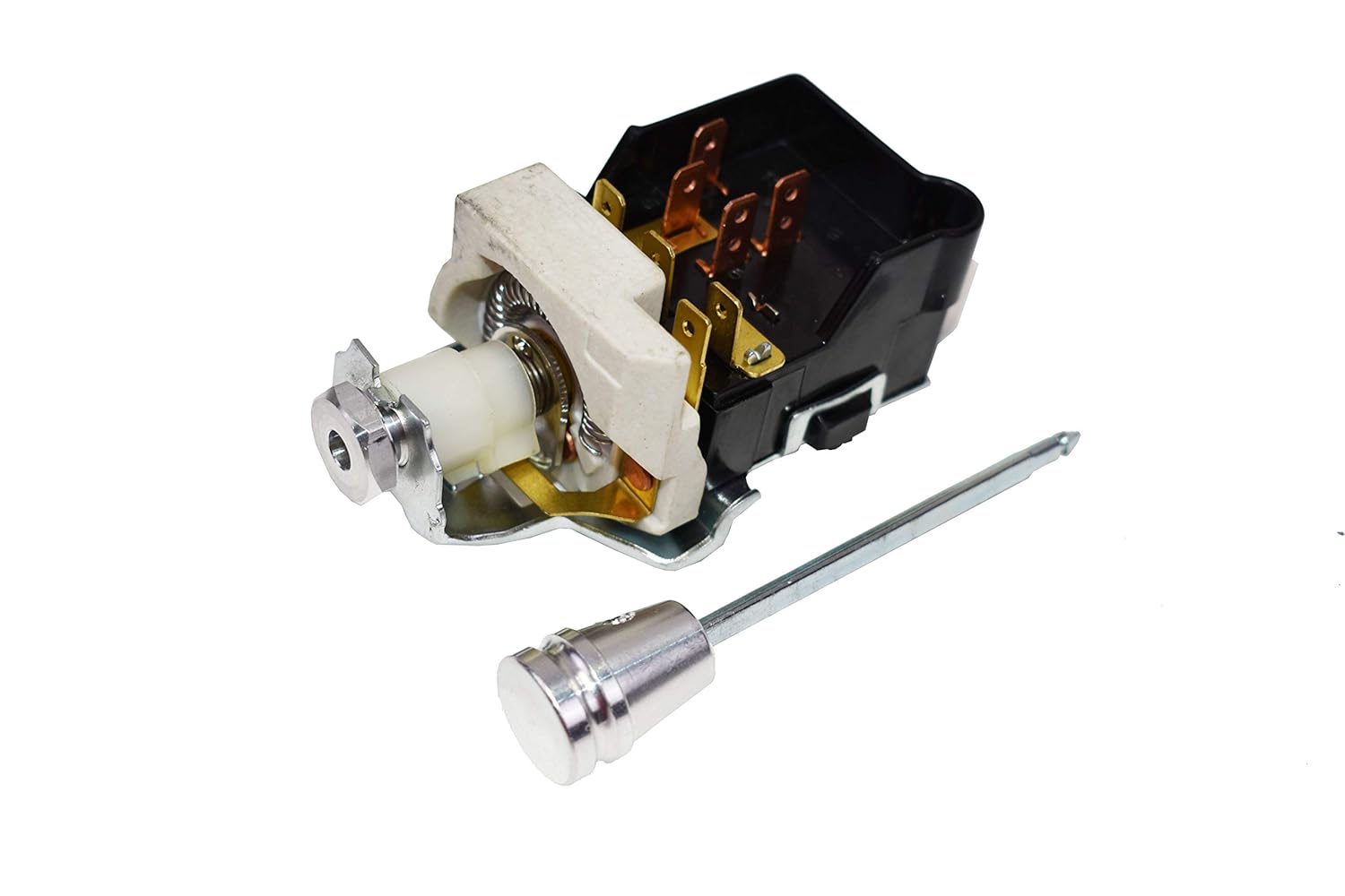 A-Team Performance Headlight Switch Assembly - Billet Aluminum Knob & Billet Dash Knobs - Compatible with 1968-1984 Chevy GM Street Rod Trucks & Street Rod Headlight Switch - Push Button, Panel Mount