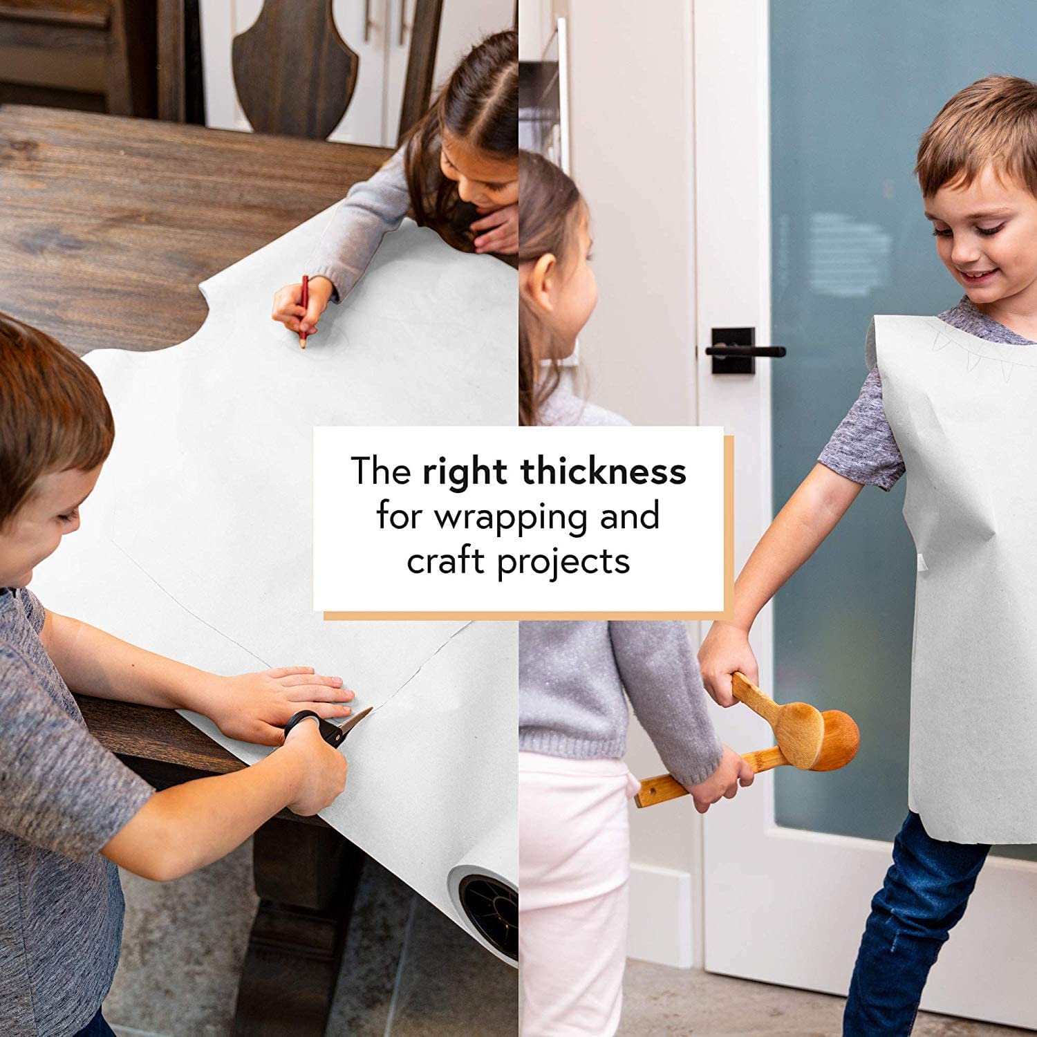 YNK White Paper roll 24 inch 100 gsm Perfect for Wall Art Painting & Paper Drawing Papers Rolls for Kids Easel and Wrapping (50 meter) - 4 mm Thickness Jute Rope (25 Meter) Free with This Product 1