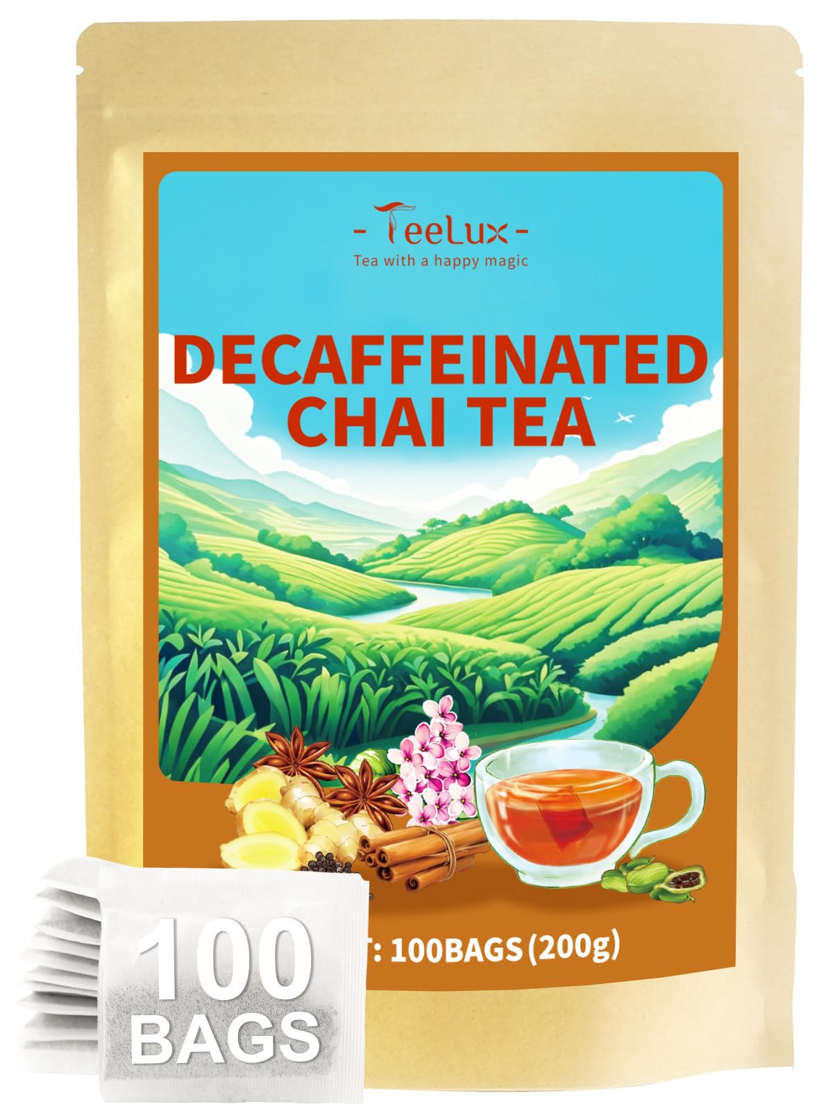 Amazon.com : TeeLux Decaf Chai Black Tea, Decaffeinated Black Tea