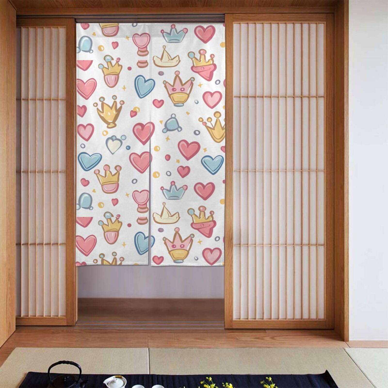 Cortina de puerta corona para separar ambientes en el cuarto infantil