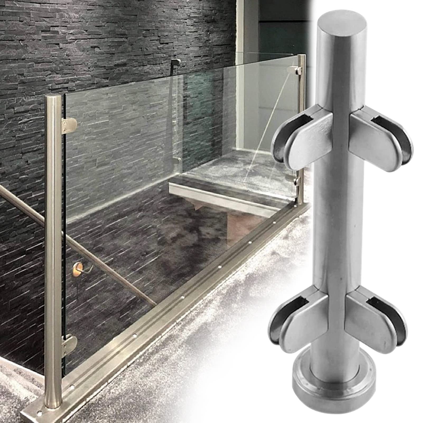 Ccsh Glass Railing Post Staircase Platform Glass Railing Clamp Round ...