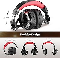Vista 8 de OneOdio - Auriculares con cable de diadema para estudio y mezcla de DJ, auriculares estéreo con controladores de neodimio de 50 mm y conector de 1/4