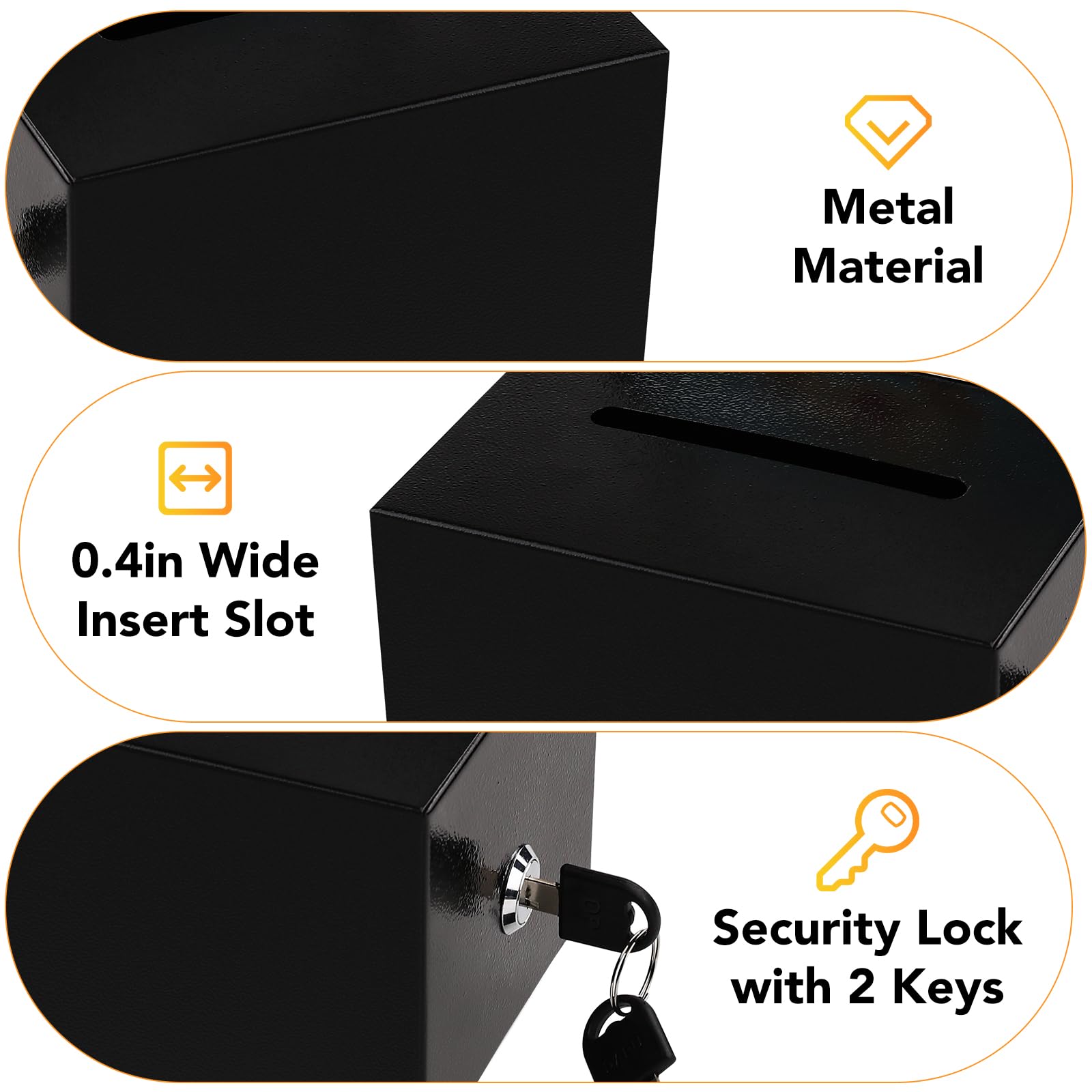 募金パック Amazon.co.jp: SAFELINSIRON メタル提案ボックス スロット付き