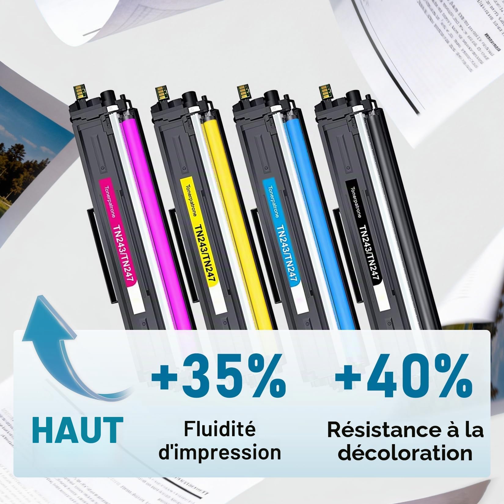 Toner Brother TN-243CMYK TN247 pour Brother DCP-L3550CDW MFC-L3750CDW MFC-L3770CDW DCP-L3510CDW HL-L3210CW MFC-L3770CDW