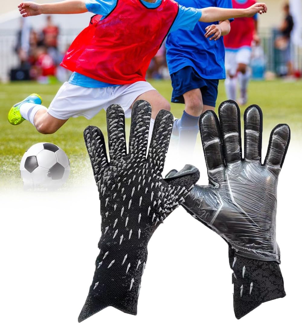 Guanti Da Calcio Portiere per Bambini, Guanti Da Portiere Da Calcio In Lattice Da Uomo, Guanti Calcio Protezione Mani per Bambini, Protezione per Polso, Palmi E Dita