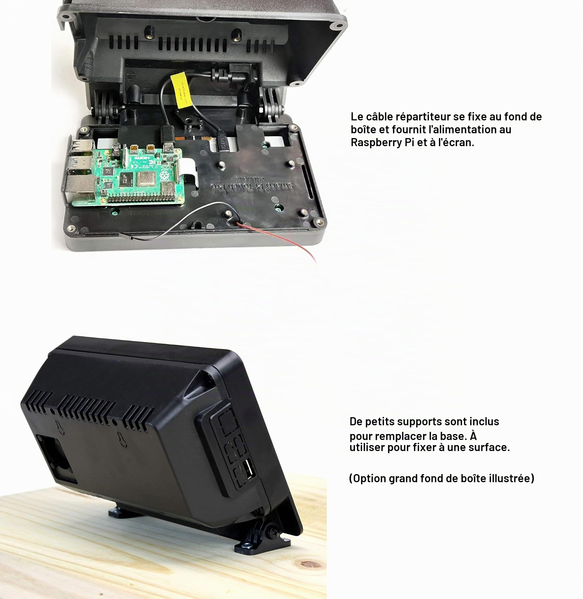 SmartiPi Touch Pro Coque pour écran Tactile Officiel Raspberry Pi 7" avec Ventilateur de Refroidissement