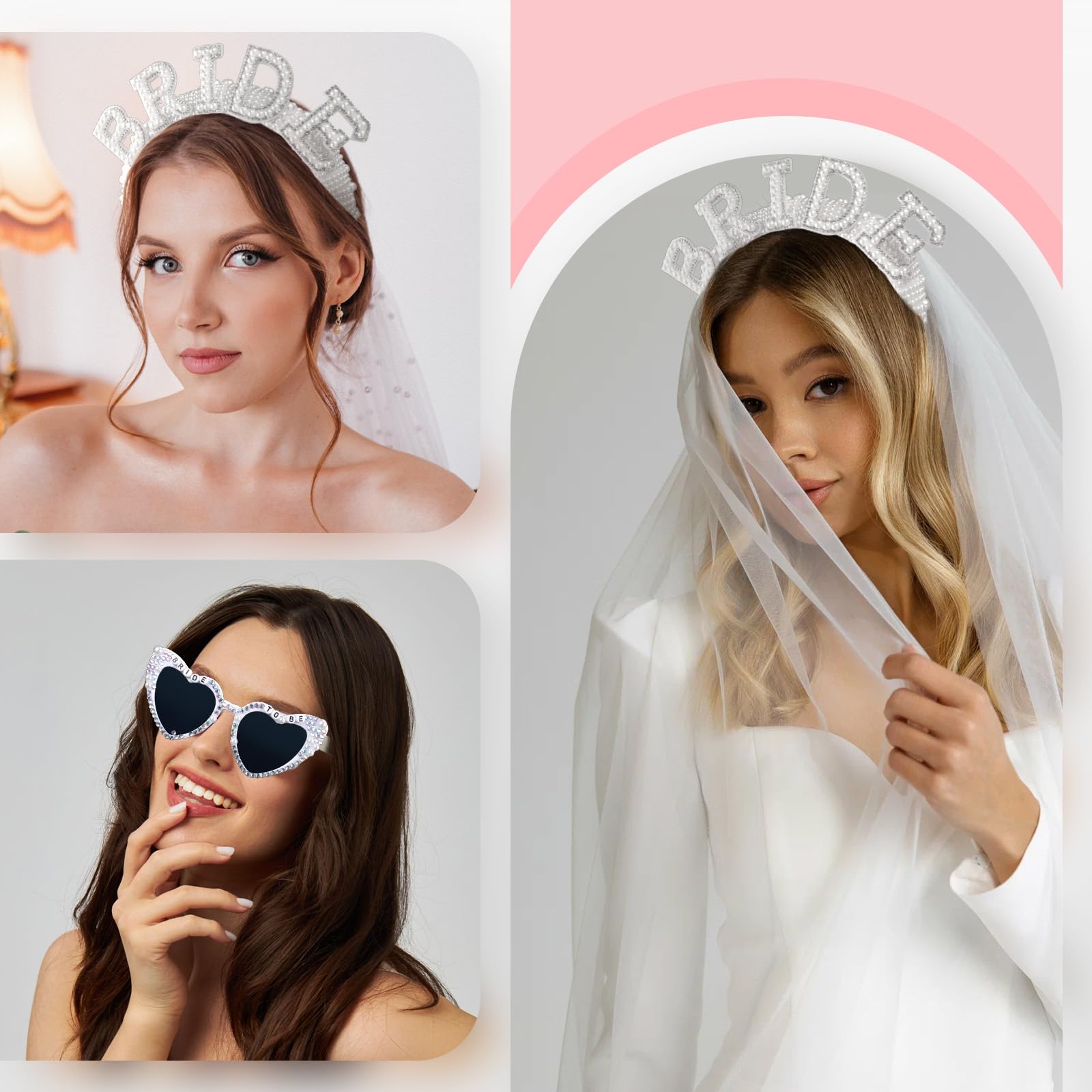 MWOOT 3 Sets Herz-Haarreif & Sonnenbrille – Rot, Für Valentinstag, Partys & Mottopartys