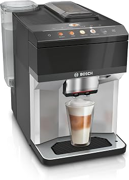 Bosch Series 4 VeroCafe Bean to Cup Coffee Machine, TPG40307, Piano Black | Fully Automatic Bean to Cup Coffee Machine, Cappuccinatore milk frother, 9 Beverage Options, Double Cup, Easy select panel