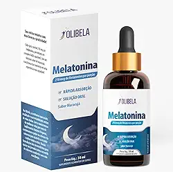 Melatonina Gotas 30ml 210mcg | Sono Rápido e Natural | Sabor Maracujá | Rápida Absorção | Suplemento Vegano | Fabricado no Brasil | Olibela (1)