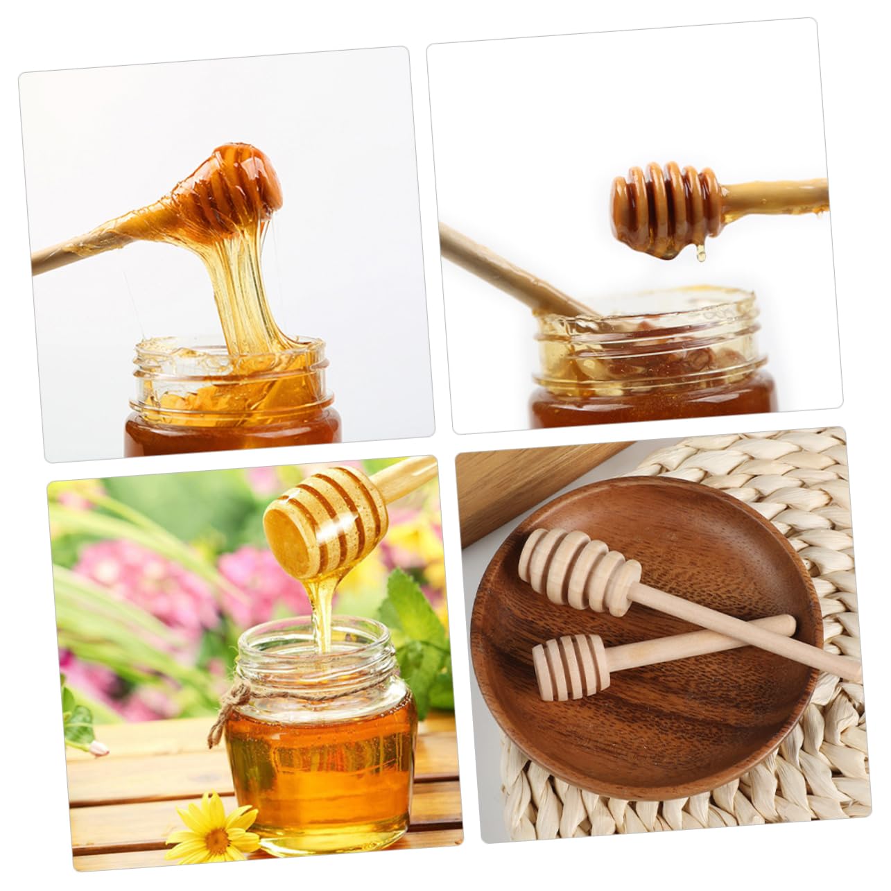 FUNOMOCYA 40pcs Reusable Honey Dipper Jam Honey Dipper Rods Honey Stirring Rod Honey Pot Sticks Household Honey Stir Honey Stirrers Honey Mixing Sticks Stir Accessory Wooden re-usable