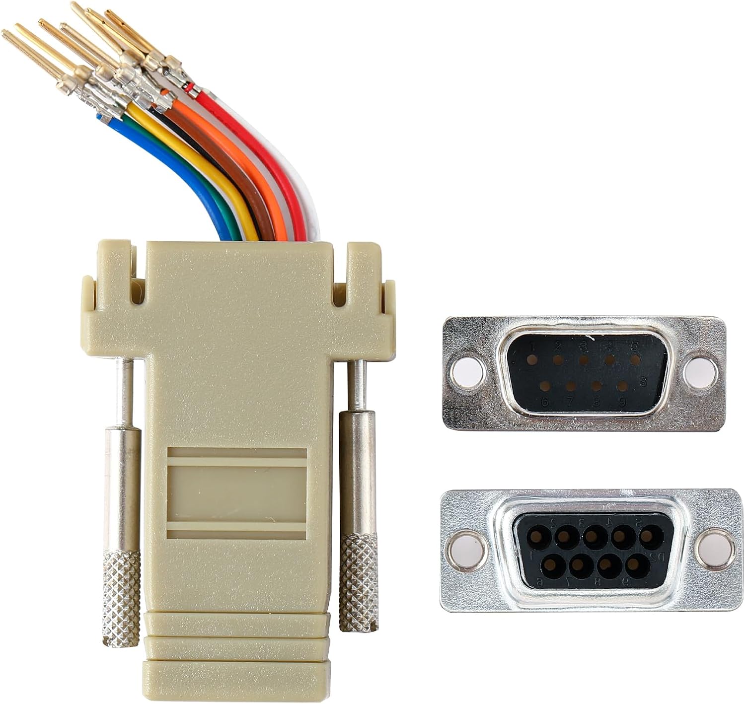 10PCS DB9 Male Female Ethernet Adapter, 9 Pin Serial Port Male Female to RJ45 Ethernet LAN Extend Modular Converter (5PCS Male + 5PCS Female)