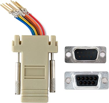 10PCS DB9 Serial to RJ45 Ethernet Adapter(5PCS Male + 5PCS Female)
