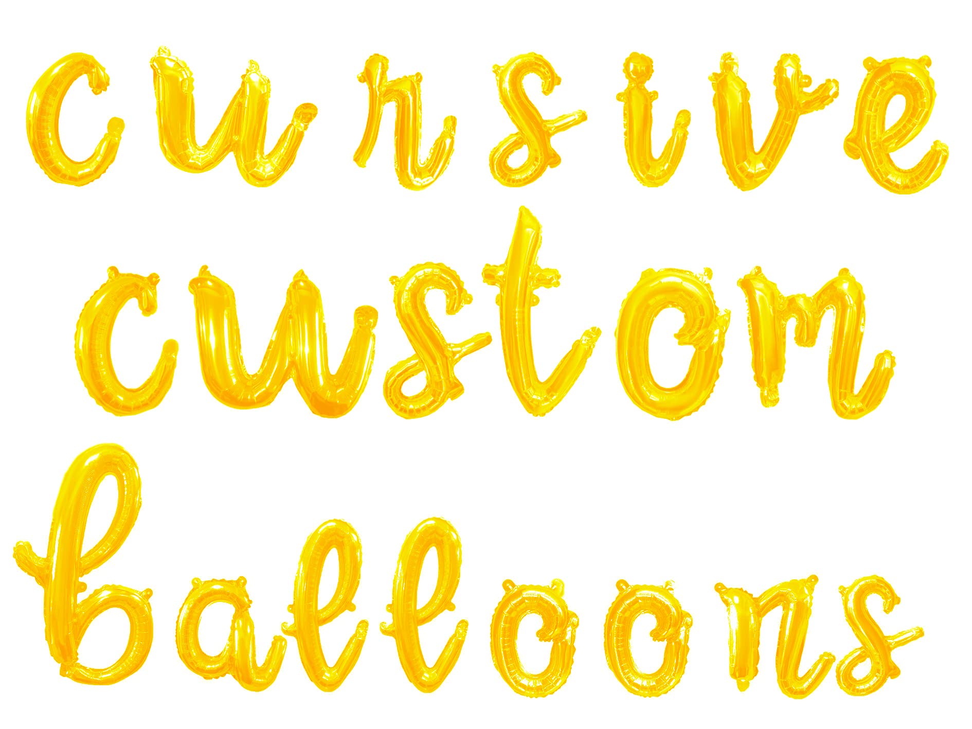 Buy Cursive Script Letter Balloons Custom Gold Balloon Letters for