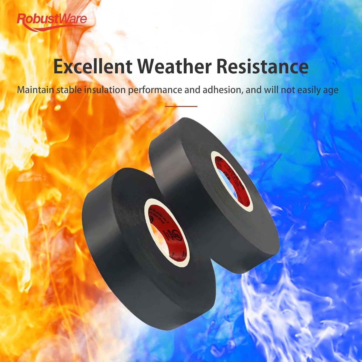 Black Electrical Tape,UL/CSA Listed, 6 Rolls, Eco-Friendly, High Viscosity & Ductility, Flame Retardant, 3/4in x 66ft x 7mil, 14°F to 176°F, 600v, for Home, Industry, Auto Repair, DIY