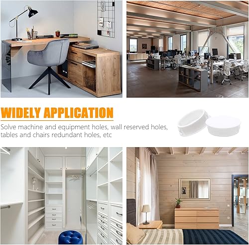 Vista 12 de Tapones de agujero blancos de 0.984 in/1 pulgada, tapones de plástico tipo empotrado, a presión, tubo de orificio de bloqueo, postes de esgrima