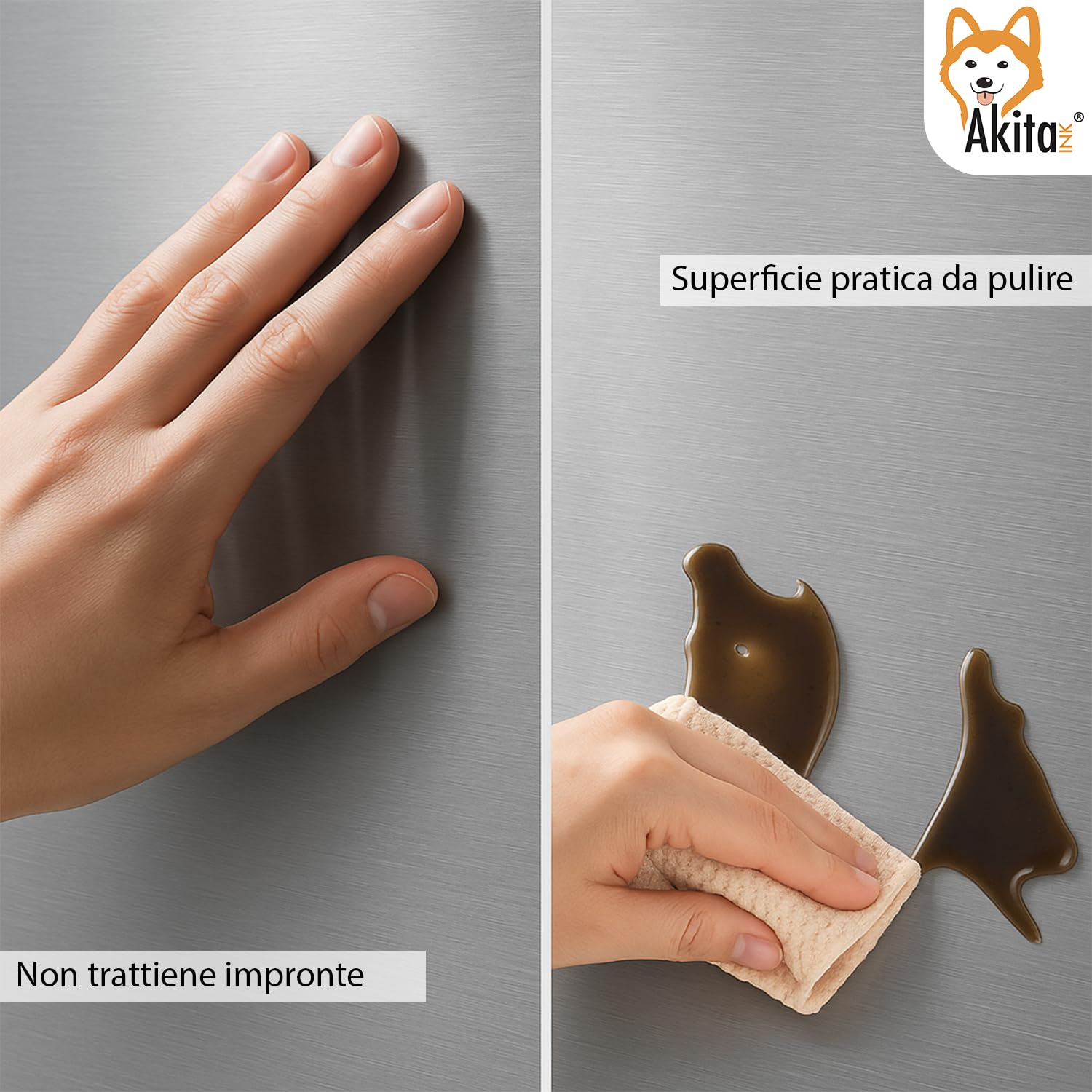 AKITAInk Pattumiera a Pedale BIG XXL 28,8x39x65,4 cm - Compatibile con 2 Sacchetti, Chiusura Soft Close, Raccolta Differenziata, Grigio Metallizzato, per Cucina e Ufficio, Facile Pulizia