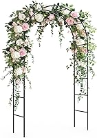TrellumeGardenHome 94.5" x 55" Sturdy Metal Garden Arch Trellis for Climbing Plants - Rust-Proof Outdoor Arbor for Roses, Vines, Weddings & Balloons