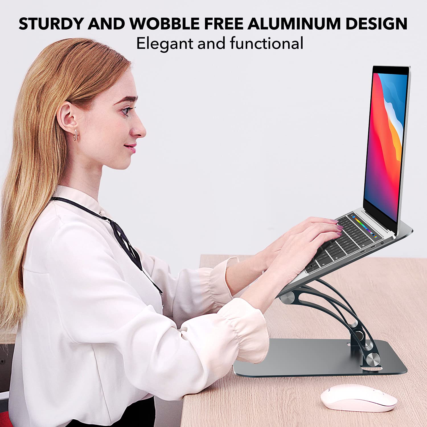Soporte Para Portátil De Aluminio Ajustable - Elevador Ergonómico, Compatible Con 12 A 17,3 Pulgadas