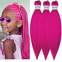 Vista 113 de Cabello trenzado para niños preestirado de 16 pulgadas, color negro, Yaki ez, trenzado para niños, trenzas sin nudos