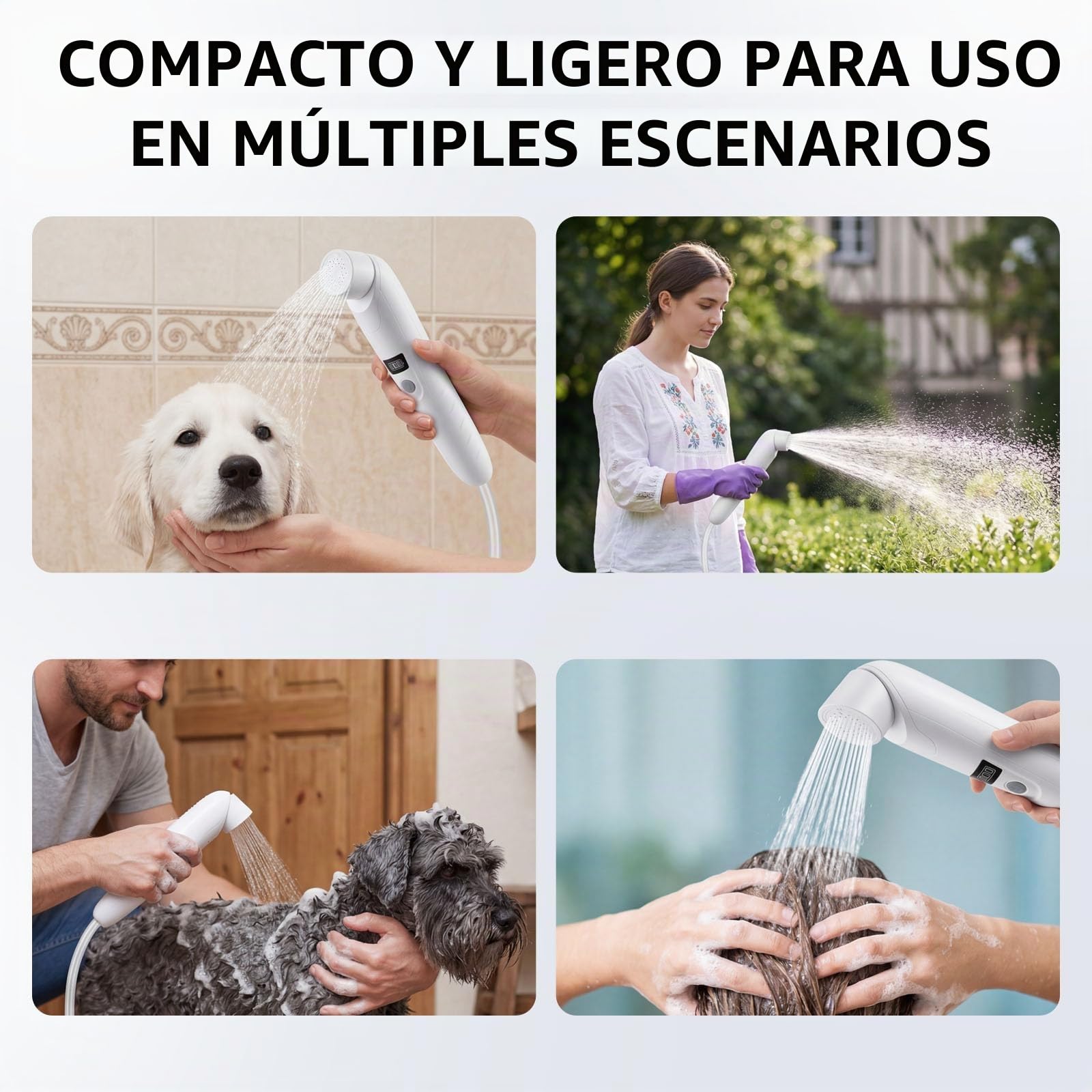 Ducha portátil al Aire Libre,Ducha eléctrica portátil,ipx6 Impermeable,Carga USB,compacta y Ligera,Adecuada para Acampar al Aire Libre,Ducha de Playa,Senderismo,baño para Mascotas