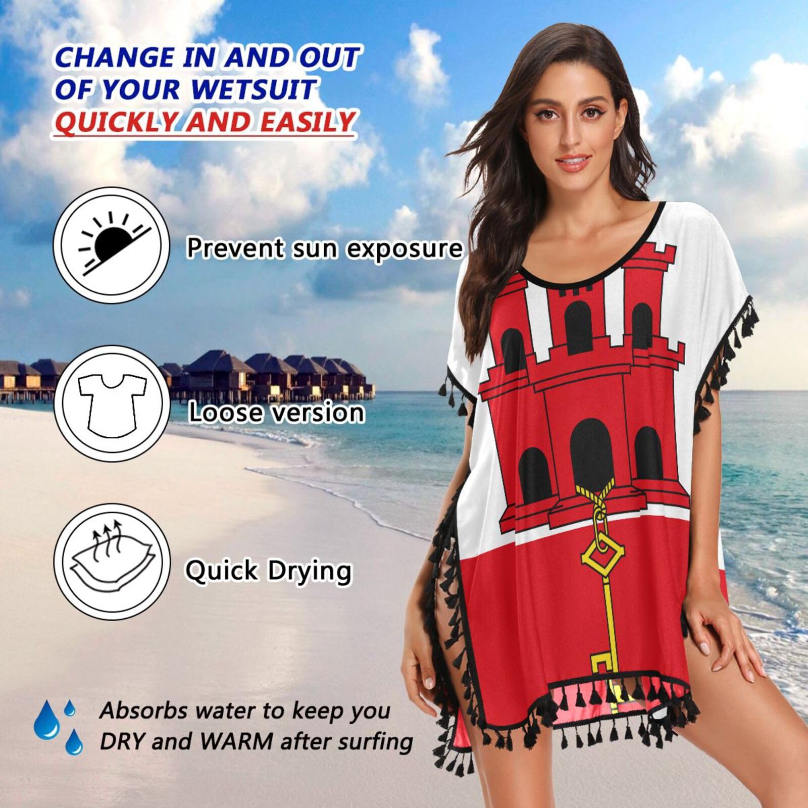 Bandera de Gibraltar traje de baño mujer vestido playa