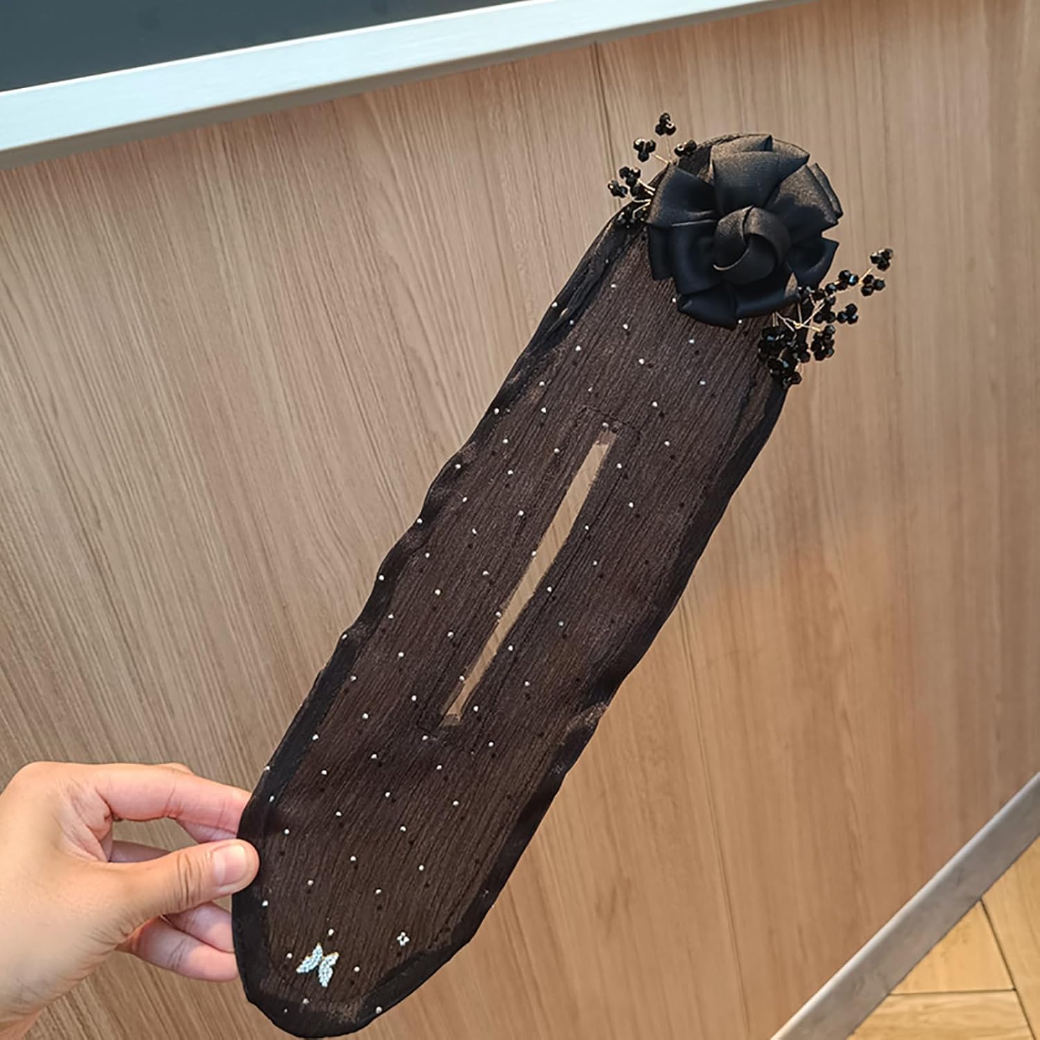 Flower Diamond Mesh Hair Disk, 3/6 PCS Hair Twist Bun Maker Hair Accessories for Women Girls, for Long Thick Hair (6-Pcs Set)