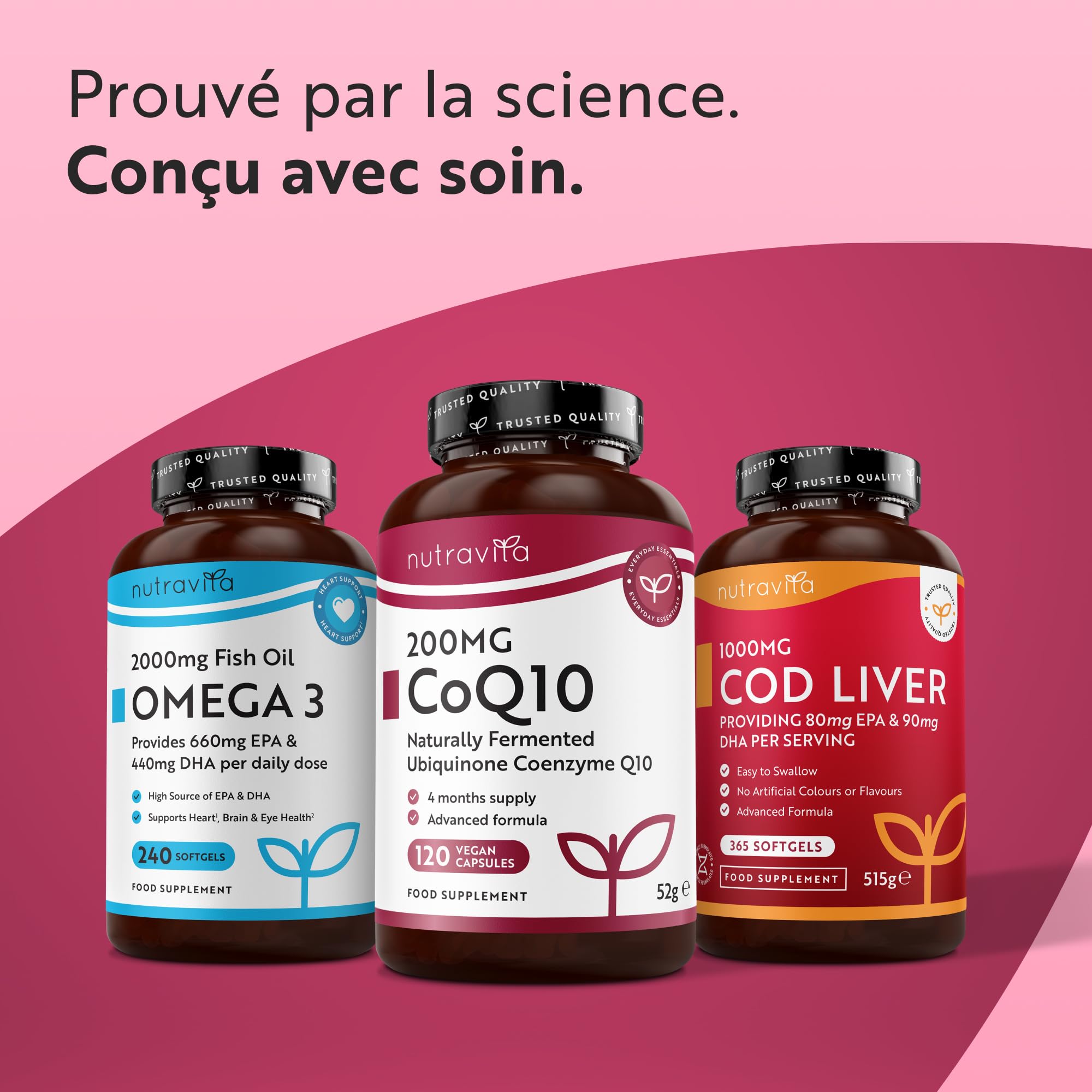 Nutravita Coenzyme Q10 200mg par Capsule - Cure de 4 Mois, 120 Capsules Vegan Fortement Concentré - Coq10 - Q10 Coenzyme