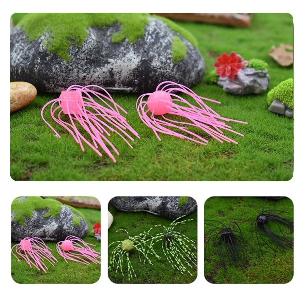 5pcs Tentacles Lure Baits, Floating Sea Urchin Soft Bait Bass Fishing Baits, Artificial Sea Urchins, Lifelike Dice Fishing Lures with Multiple Tentacles for Trout, Bass, Crappie (Pink) — view 6