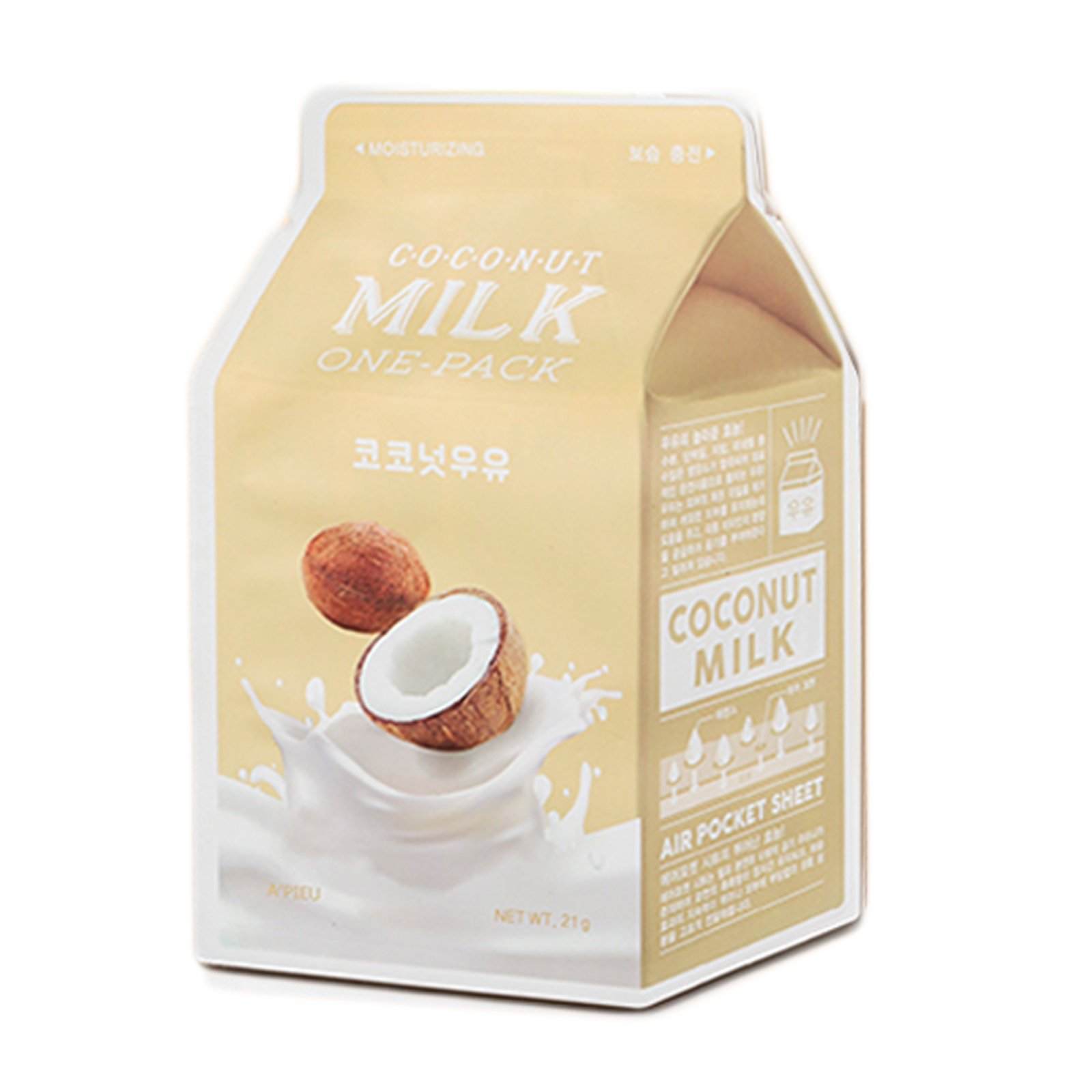 [10EA] A'PIEU Milk One-Pack Mask Sheet 21g (Coconut 10EA)
