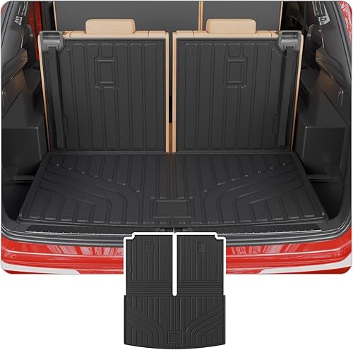 Vista 33 de alfombra de carga para maletero, protector de cubierta de asiento trasero de elastómero termoplástico (alfombra de maletero + alfombra de respaldo)