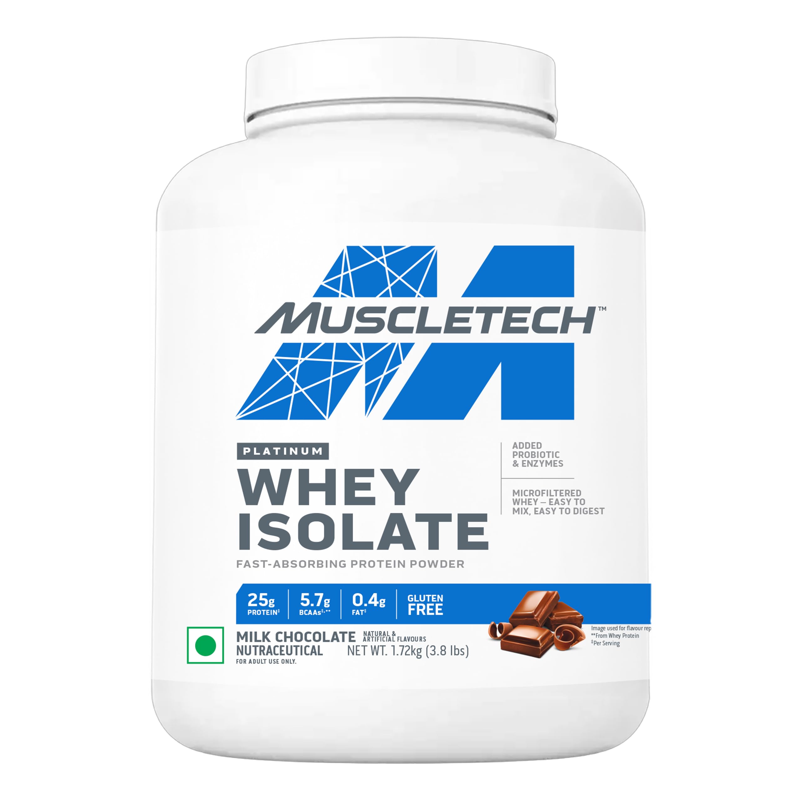 MuscleTech Platinum Whey Isolate, Protein Powder for Muscle Gain, 25g Protein + 5.7g BCAA, Milk Chocolate, 3.8lbs, 1.72kg-image-34