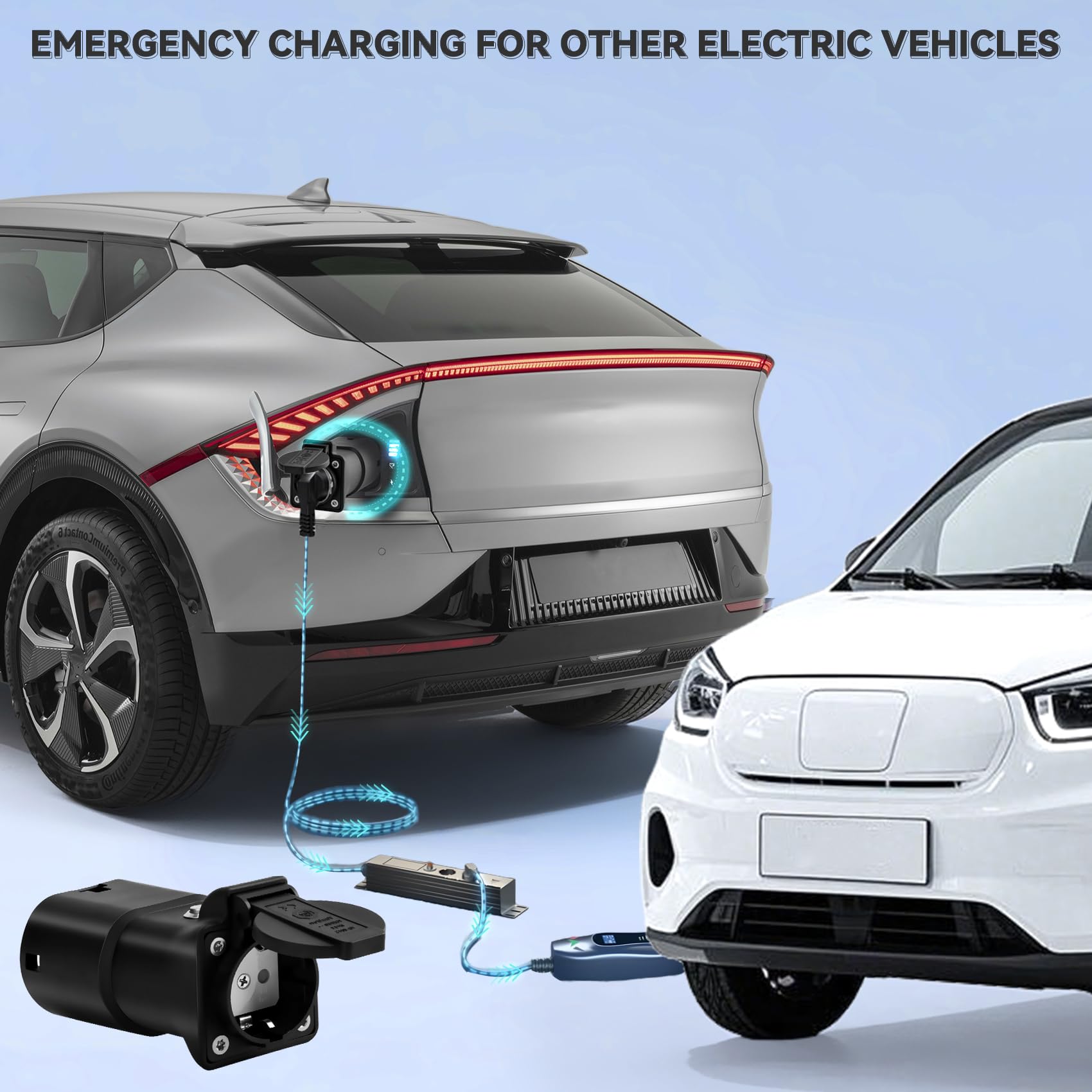 JULIK Adapter V2L Tylko dla Modeli IONIQ 5, IONIQ 6, INSTER EV6 z Funkcją V2L, Adapter Vehicle to Load 3,5 kW, 16 A, 230 V do Samochodów Hyundai Kia Genesis EV (Muszą Obsługiwać Funkcje V2L)