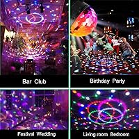 Vista 2 de Mini luces de escenario de DJ para discoteca, bola de discoteca, luces LED de 7 colores, proyector de efectos para karaoke, equipo para iluminación