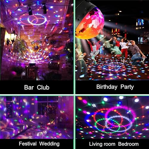 Miniatura 2 de Mini luces LED de escenario de bola de discoteca de DJ 7 colores equipo de proyector de efectos para iluminación de escenario con control remoto
