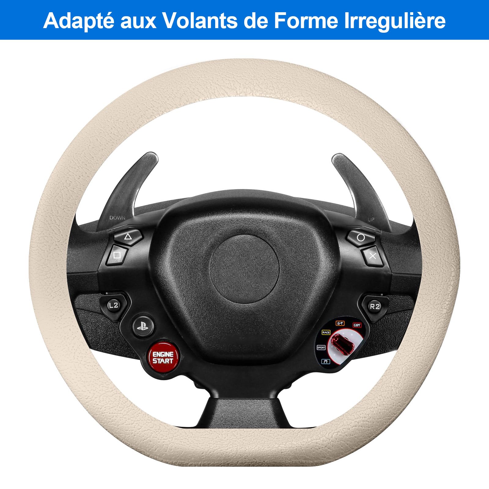 Housse De Volant En Silicone Souple - Protection Anti-UV Et Anti-rayures Pour Volant De Voiture (32-40cm, Noir)