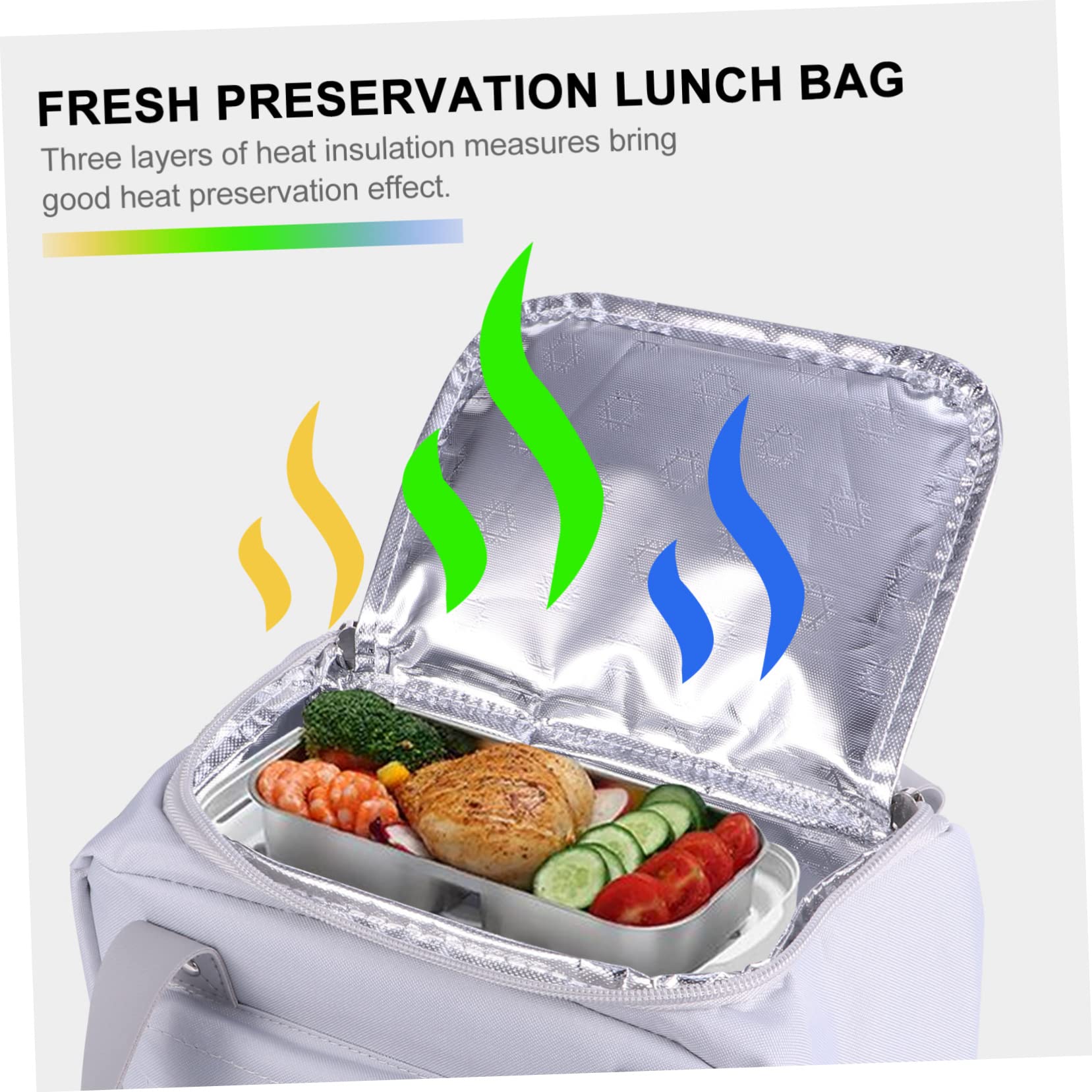 Mikinona Oxford Lunchbox Tasche Isolierte Bento Tasche Tragbare Picknicktasche Für Lebensmittel Doppellagige Aluminiumfolie Für Büro Schule Und Outdoor-aktivitäten