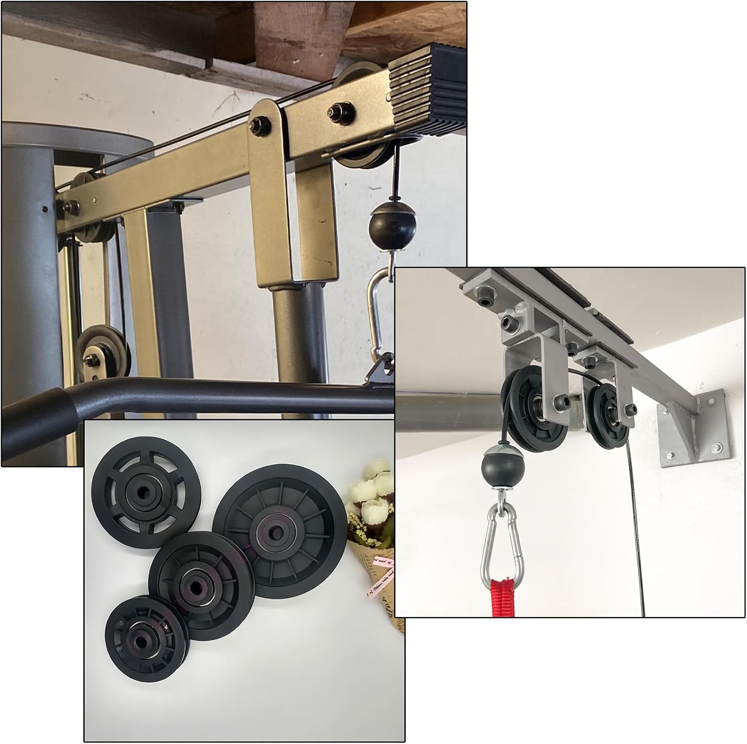 4X Bearing Pulley Wheel GYM Fitness Equipment Part Cable 3-3/4 Inch