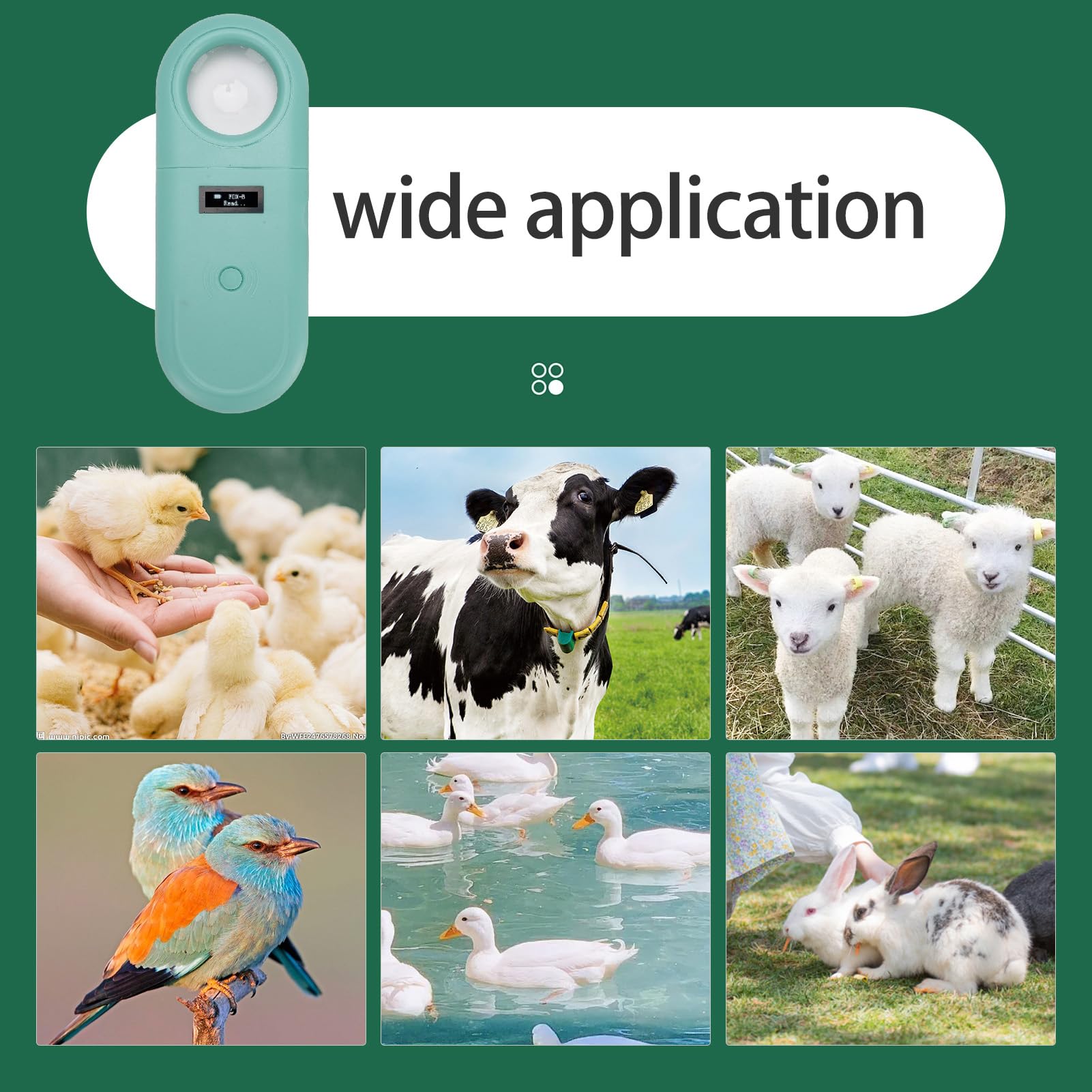 Dpofirs Haustier Mikrochip Scanner, ISO11784 85 Handlesegerät für Tiere, 134,2 kHz Haustier ID Scanner, Wiederaufladbare Tierchip Registrierung für Hunde, Haustiere, Katzen, Schweine