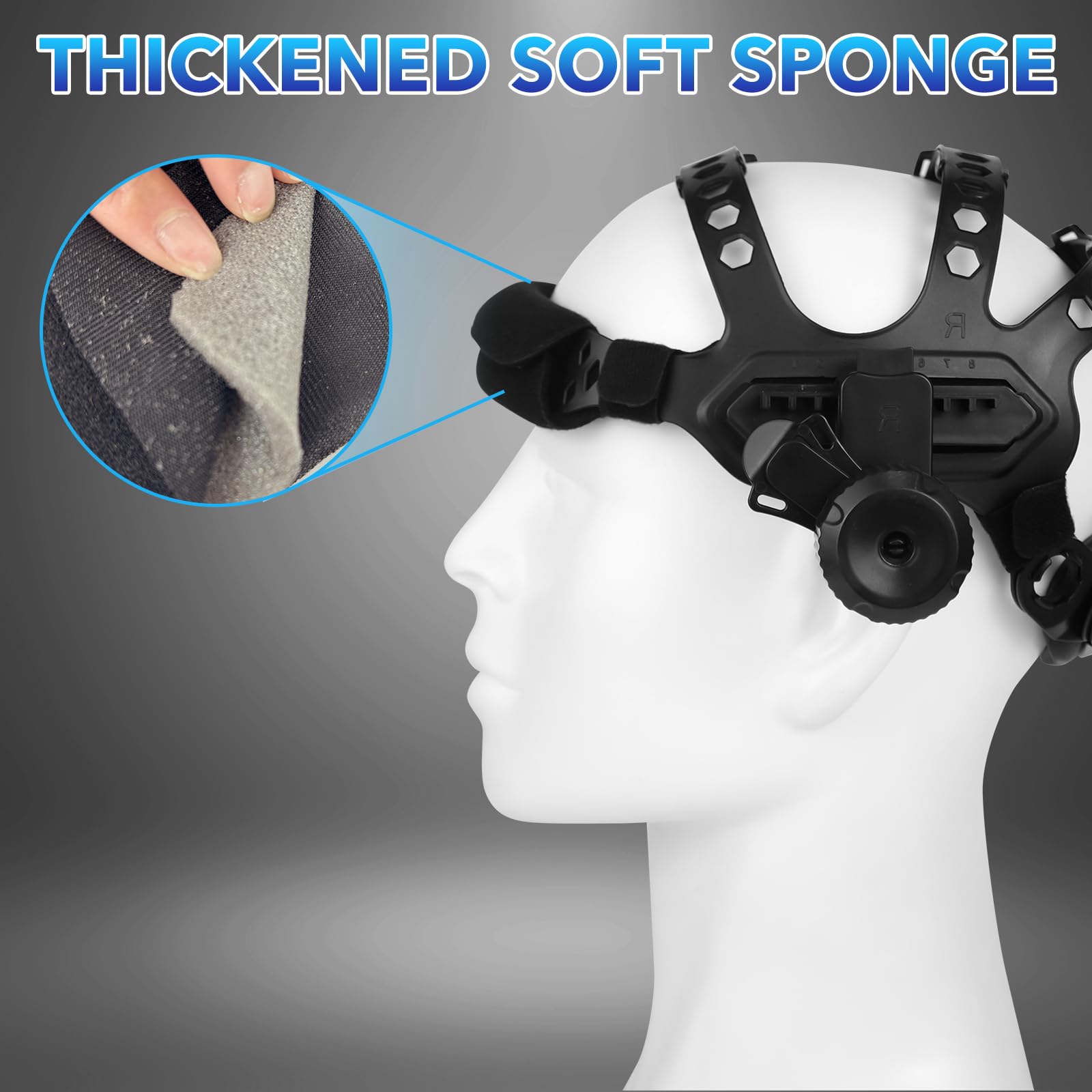 TRQWH - Casco de soldadura, accesorios de repuesto para casco de soldadura, accesorios para casco de soldadura con banda para el sudor para casco de agujero cuadrado redondo, ajustable