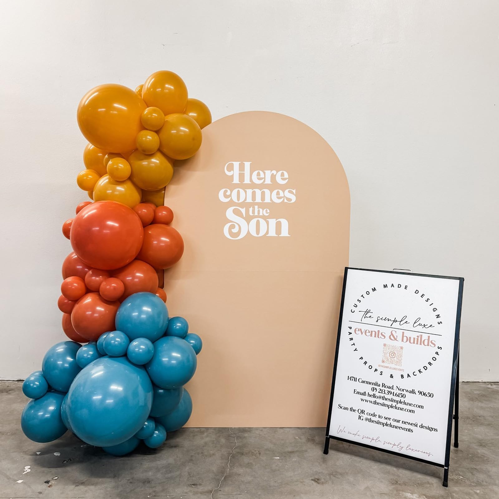 Retro niebiesko-żółte pomarańczowe balony, 30 cm balony na słońce niebieskie i pomarańczowe balony na pierwszą wycieczkę po słońcu 'Here Comes the Son Boy' motyw urodzinowy dekoracja na imprezę boho