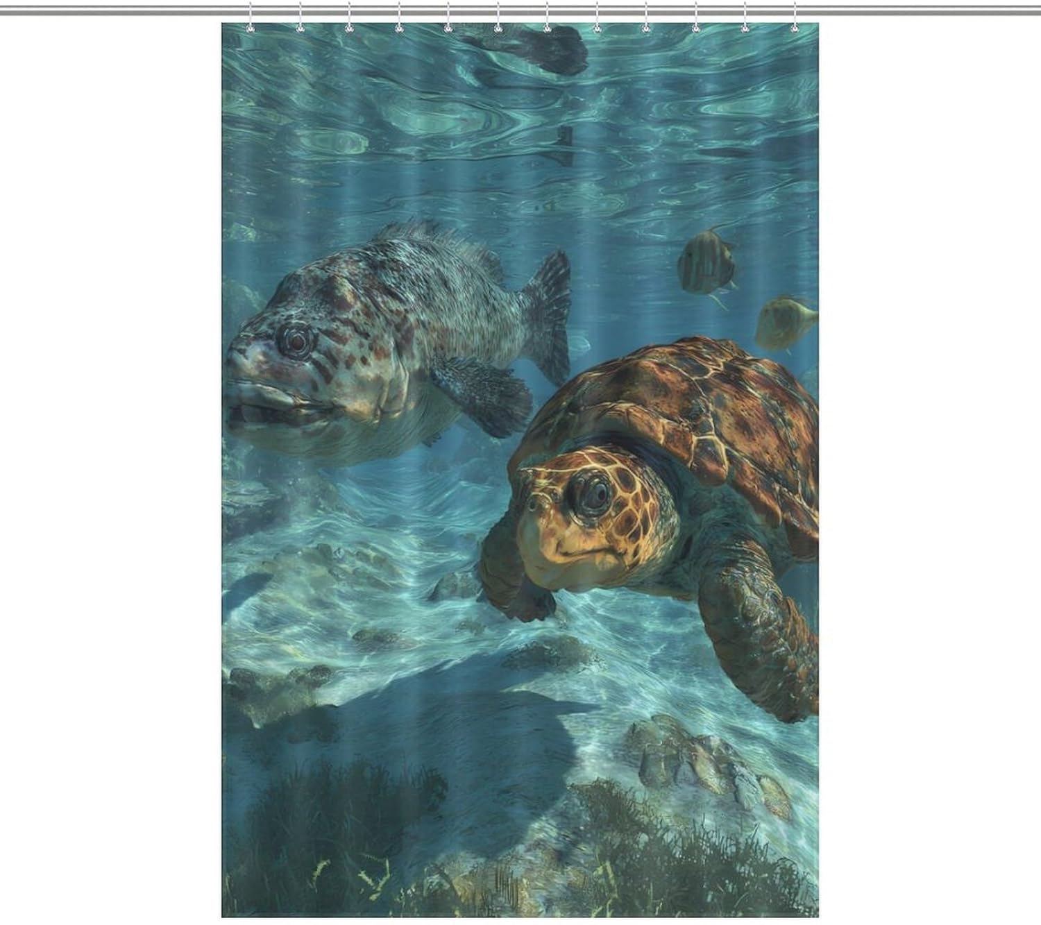 Sea Turtle Prints Shower Curtain 46.85x70.87Inch（119x180cm） Polyester Bath Curtain Shower Curtains Printed Decorative