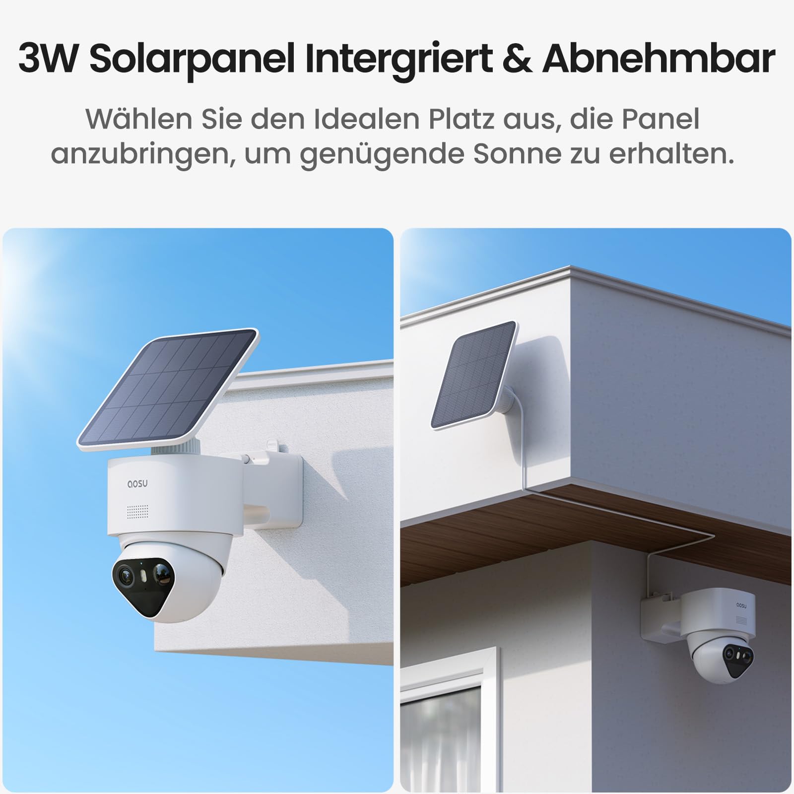 aosu T2 Ultra Zestaw 4 Kamer Solarnych 4K UHD WiFi — 360° Obrót, Auto-Tracking, Kolorowa Noktowizja, Stacja aosuBase 2.0, bez Abonamentu — miniatura 8