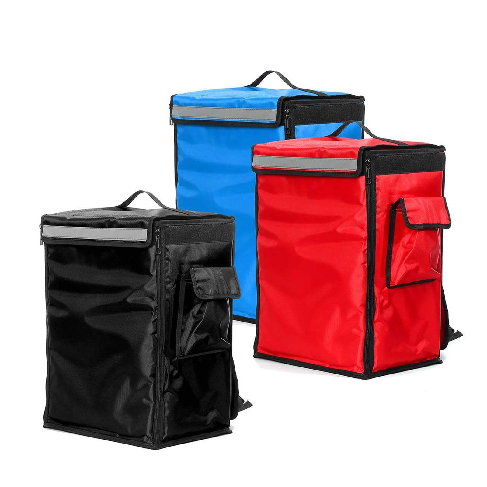 Soft Cooler Bag Portátil 42L Bolsa aislada térmica Pizza portátil Pizza de la Comida Picnic Scooter Mochila Mochila Bolsas de Enfriador Paquete de Aislamiento Plegable (Color : Black)