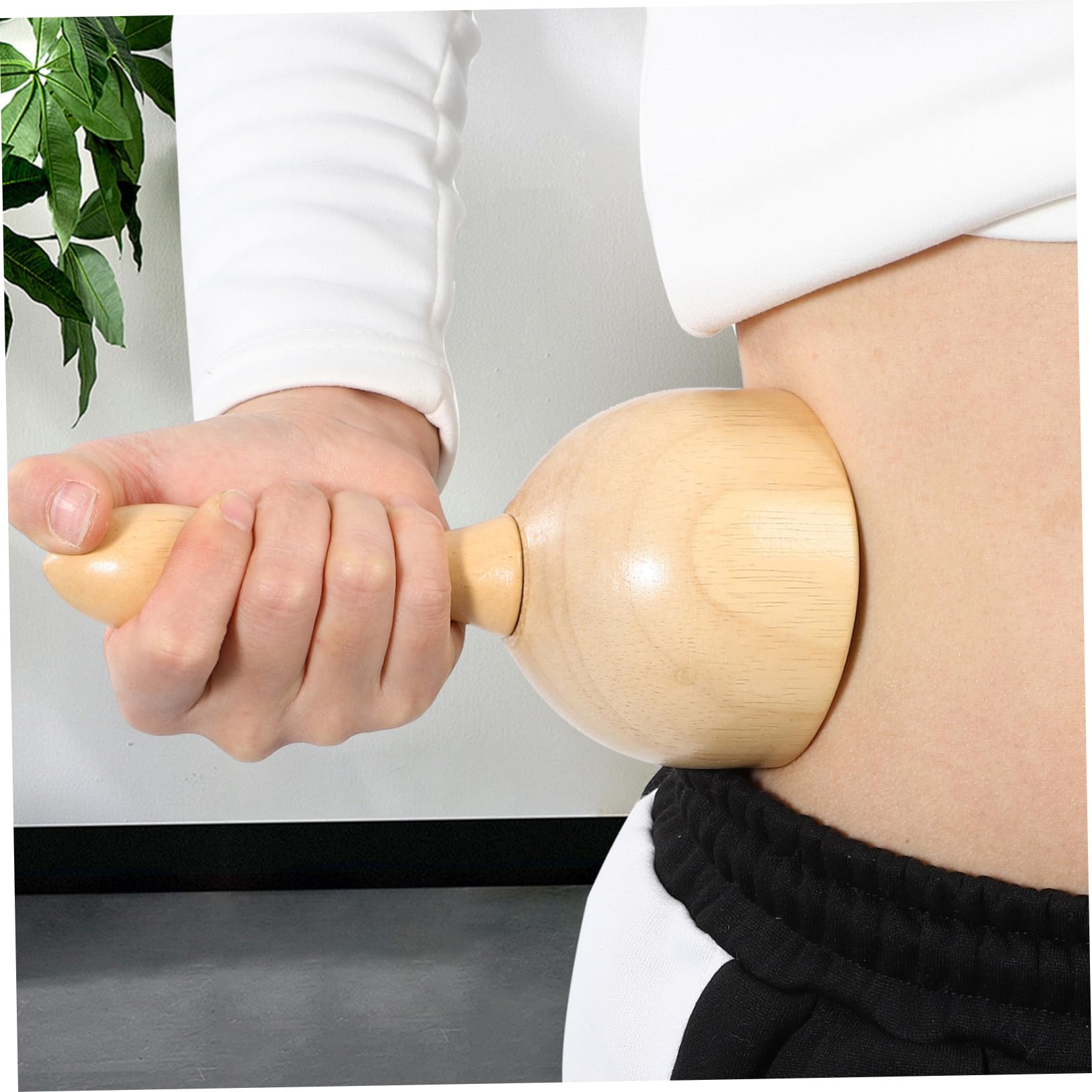 GARVALON Rodillo Masajeador Anticelulitis, Kit de Maderoterapia de 6 Piezas en Madera, Tabla de Masaje Manual para Espalda, Uso en Oficina