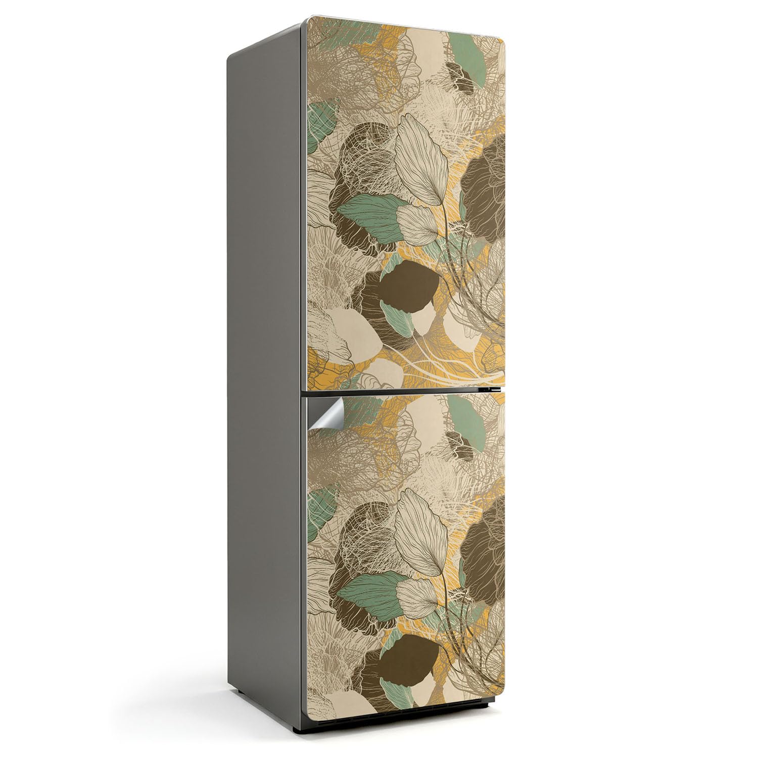 Vinilo para frigorífico de plantas decorativo para cocinas de estilo natural