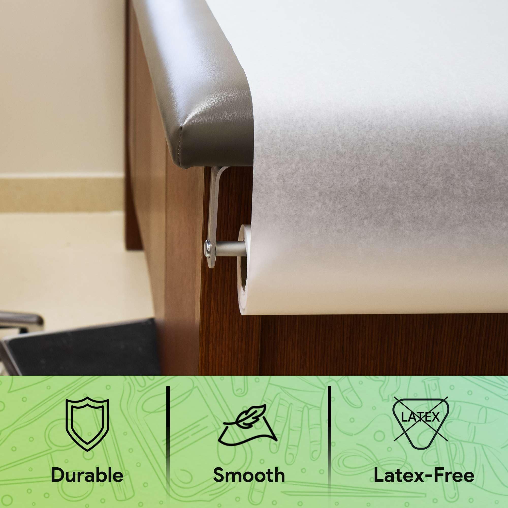 Medical Exam Table Paper 17"x125 Feet - 12 Rolls of Disposable White Table Paper Rolls for Doctor's Offices, Chiropractors, and More - Latex Free Bed Sheet — Amazon image 6